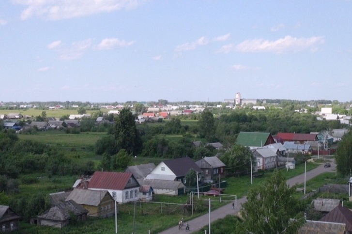 С высоты птичьего полета вдали Торбеево